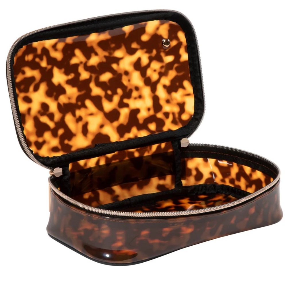 Stephanie Johnson Miami Clearly Tortoise Claire Medium Make-up Case-NWT